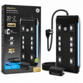 GE UltraPro Surge Protector with USB Charging Dock — 10 Outlets + 2 USB Ports, 2880J