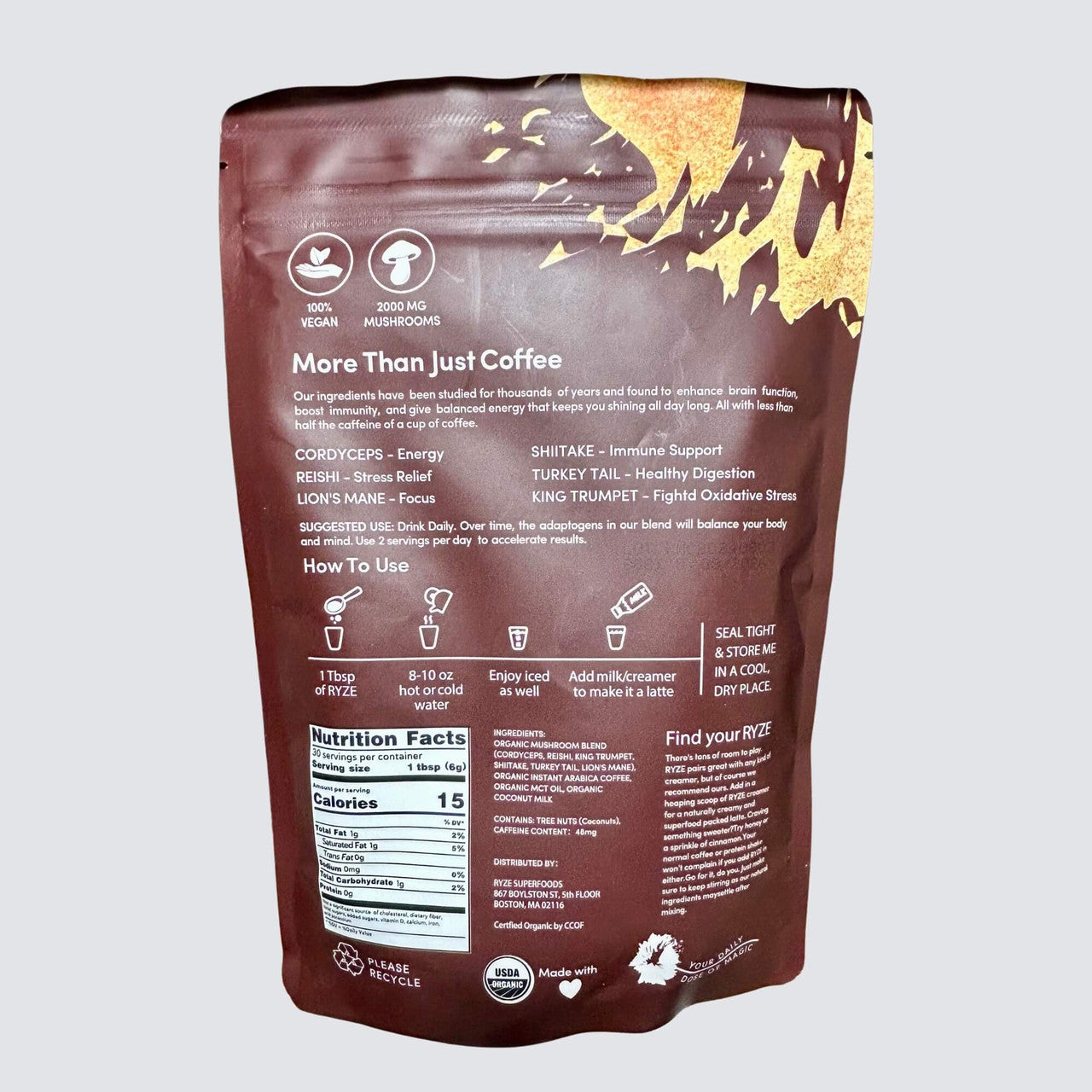 Ryze Mushroom Coffee 90 Servings – 3 Pack Bundle