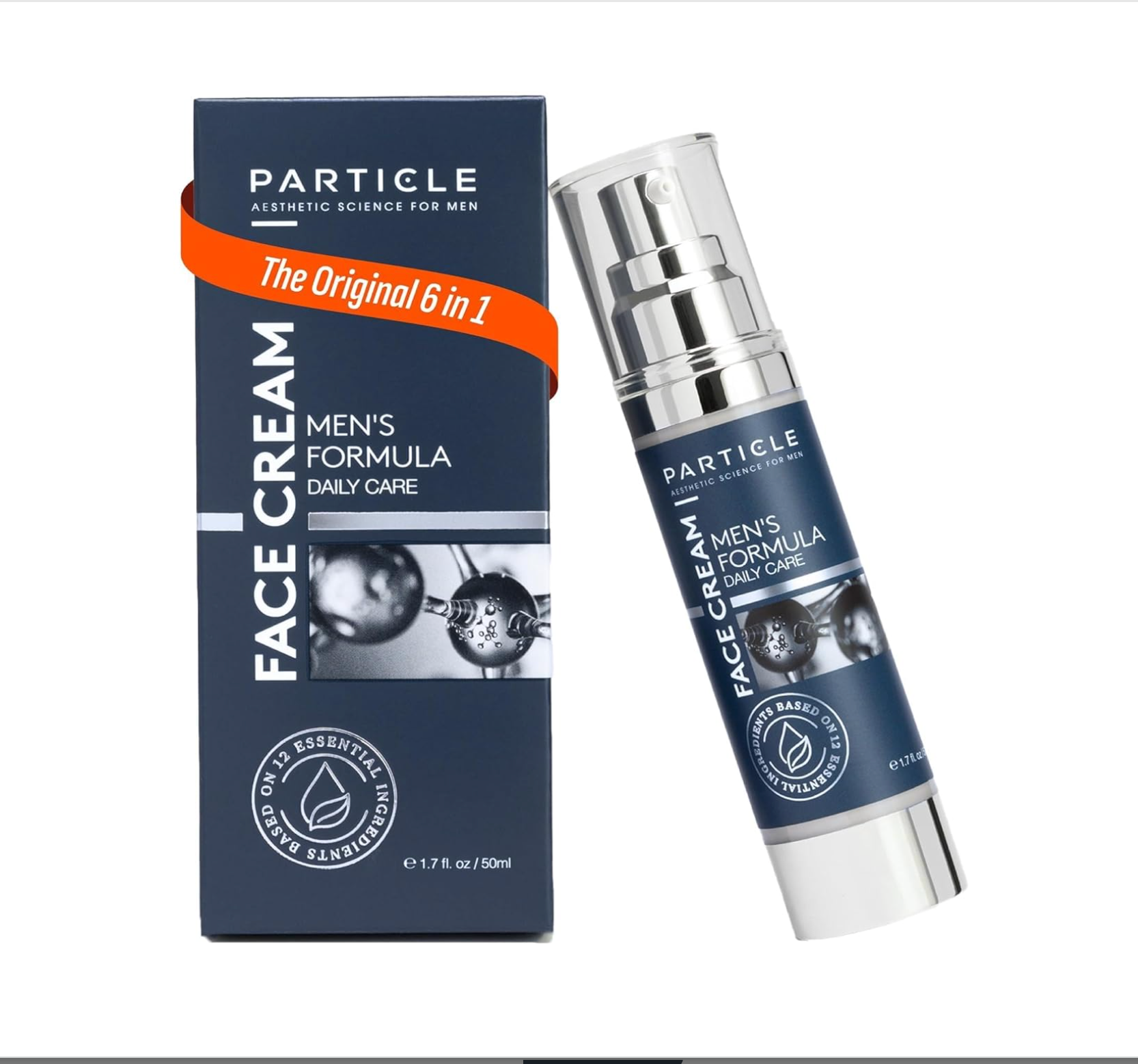Particle Face Cream for Men, 6 in 1 Hydrating daily Men's moisturizer - 1.7 fl oz