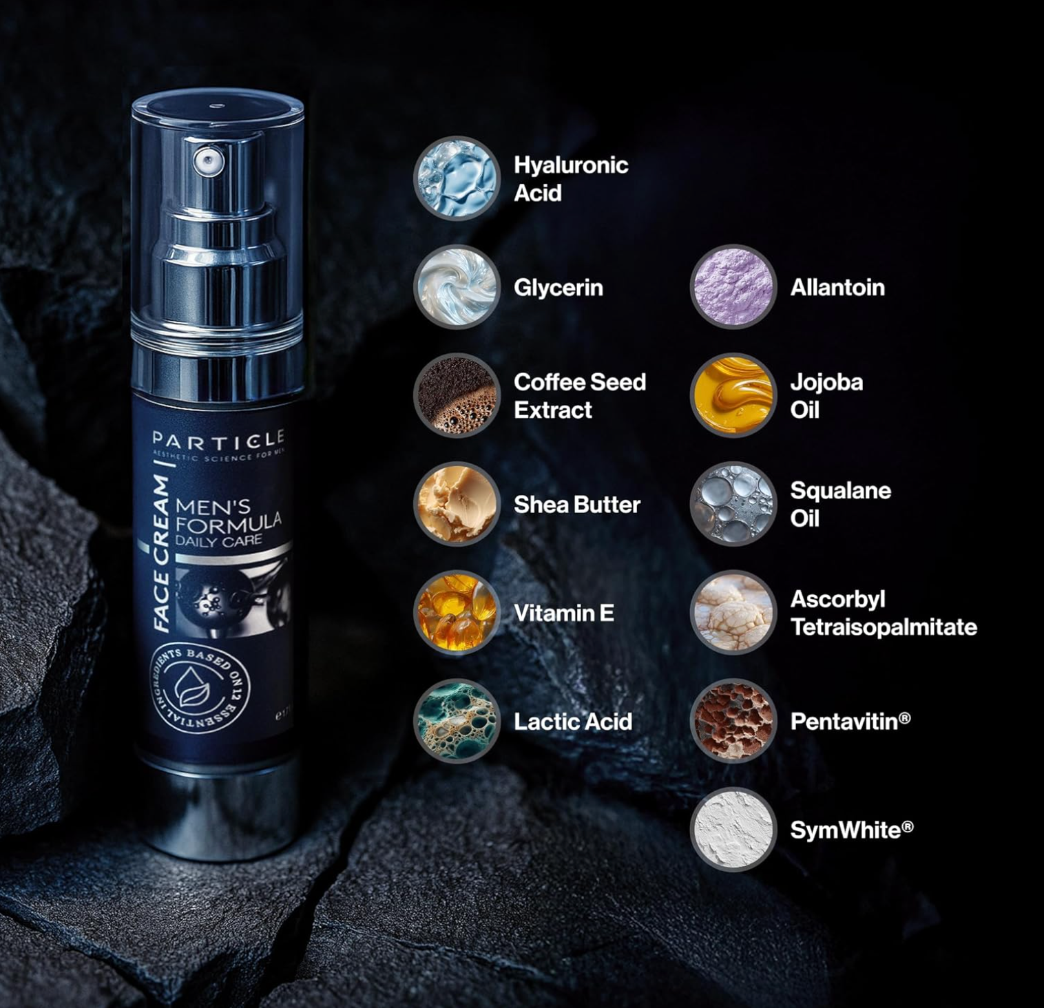 Particle Face Cream for Men, 6 in 1 Hydrating daily Men's moisturizer - 1.7 fl oz