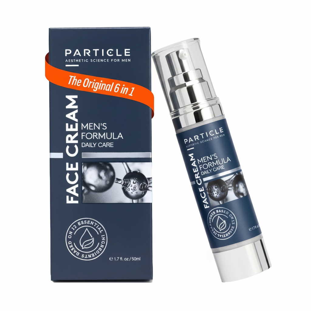 Particle Men's Face Cream 6-in-1 Anti-Aging Daily Moisturizer - Box and Pump Bottle 1.7 fl oz